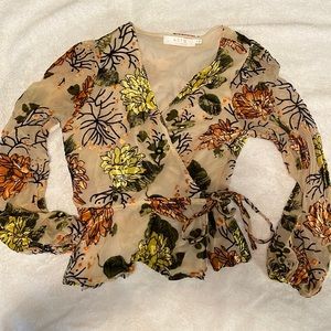 Beautiful sheer and velvet floral top